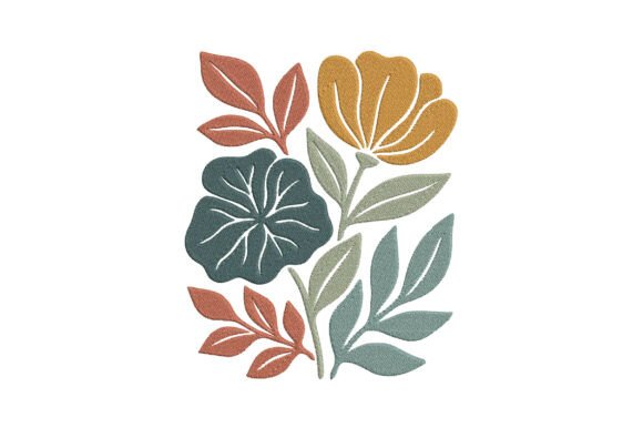 Abstract Floral Embroidery Design: A Modern Touch for Creative Sellers
