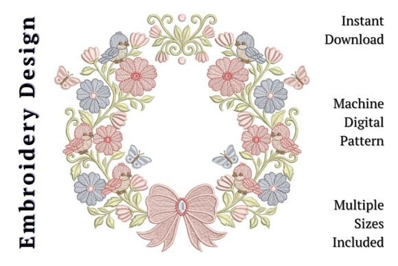 Baby Bird Floral Wreath Embroidery Design Review