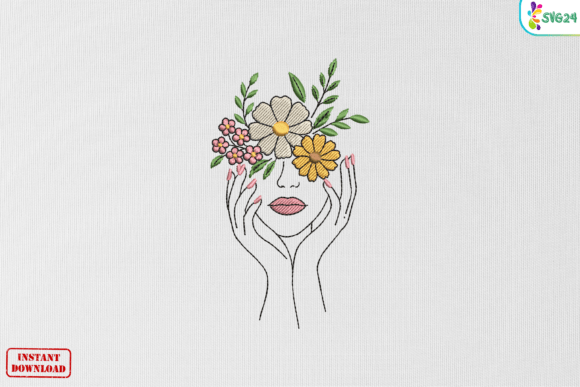 Blooming Floral Lady Portrait Charm Embroidery Design Review