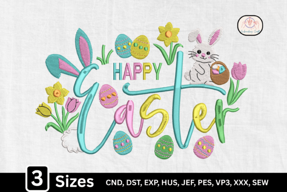 Bunny Eggs Floral Spring Happy Easter Review
