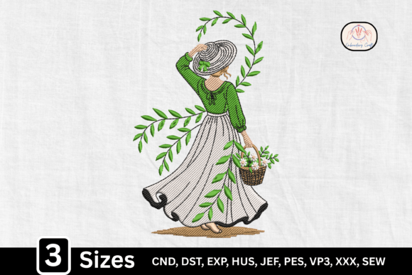 Cottagecore Floral Woman Embroidery Design Review