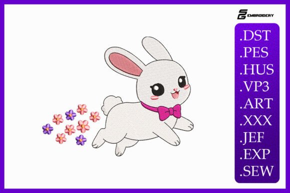 Cute Baby Bunny Running Embroidery Design Review