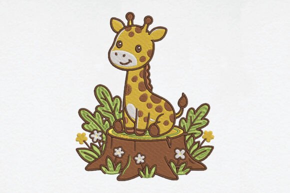 Cute Baby Giraffe: A Sweet Embroidery Design for Boutique Sweatshirts