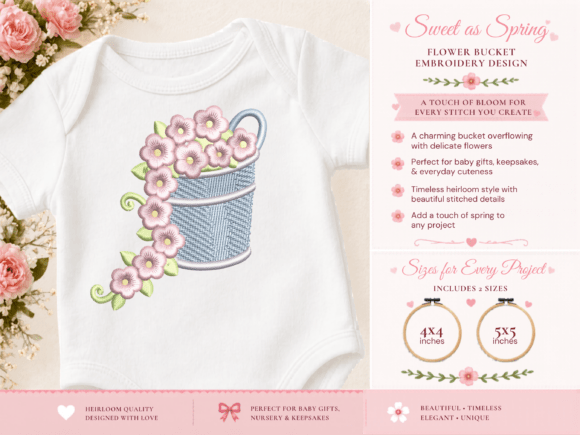 Floral Bucket Machine Embroidery Design Review