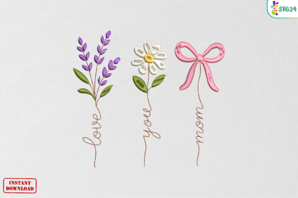 Floral Love You Mom Ribbon Review for Seasonal Embroidery Projects