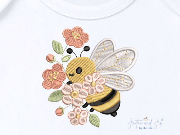 Honey Bee Floral Embroidery Design Review for Small Business Merch