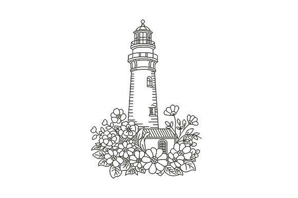 Lighthouse with Floral: A Coastal Embroidery Design Review
