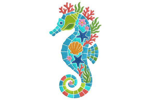 Mosaic Seahorse Coral: A Seasonal Embroidery Design Review