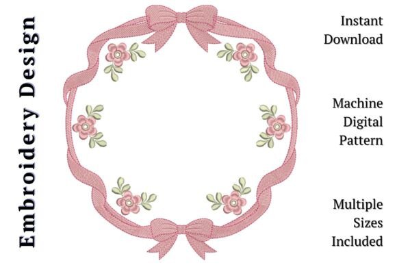 Pink Bow Floral Frame Review for Personalized Gift Embroidery