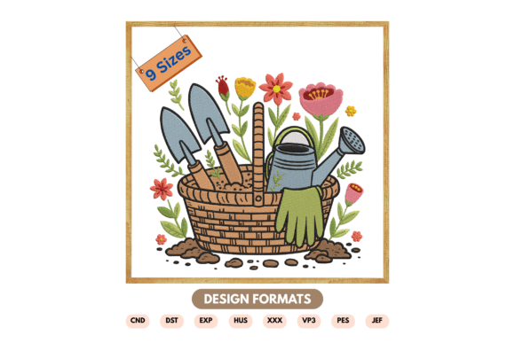 Spring Gardening Basket Embroidery File Review for Craft Fairs