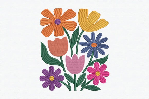 Stylized Flower Embroidery Design Review