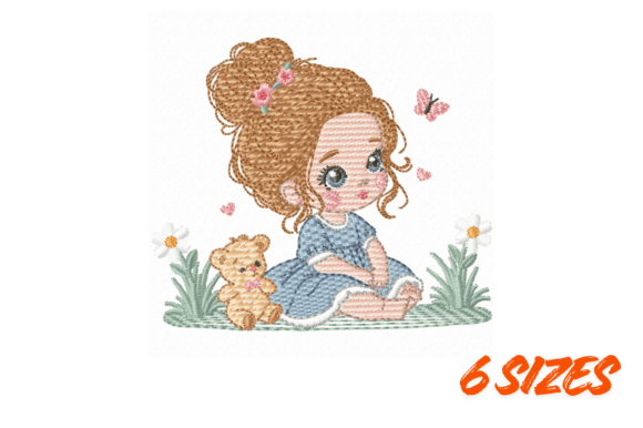 Sweet Girl Embroidery with Teddy Bear: A Review for Business Use