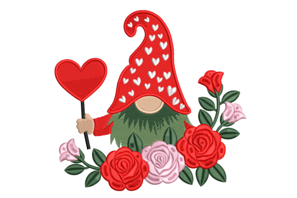 Valentine Gnome with Roses Review: A Festive Embroidery Design
