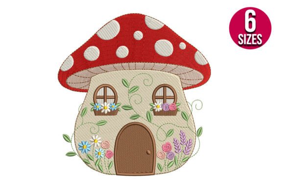 Whimsical Floral Mushroom House