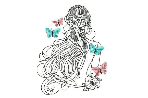 Woman with Flowing Hair Embroidery Design Review